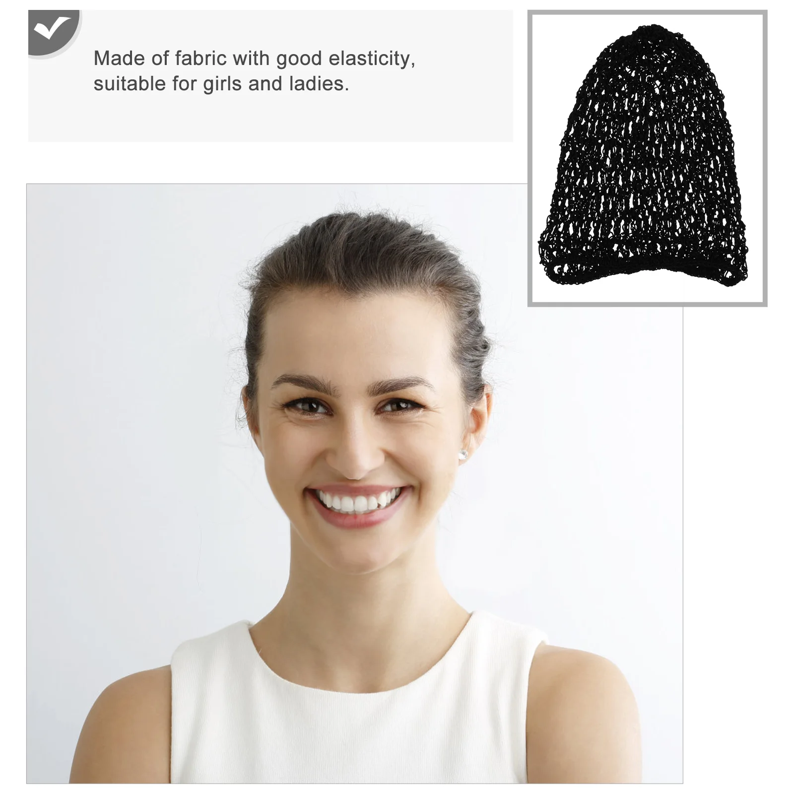 

3Pcs Black Breathable Crochet Hair Nets Women Updo Caps Lady Mesh Hats Polyester Sleep Accessories Female Net Cap