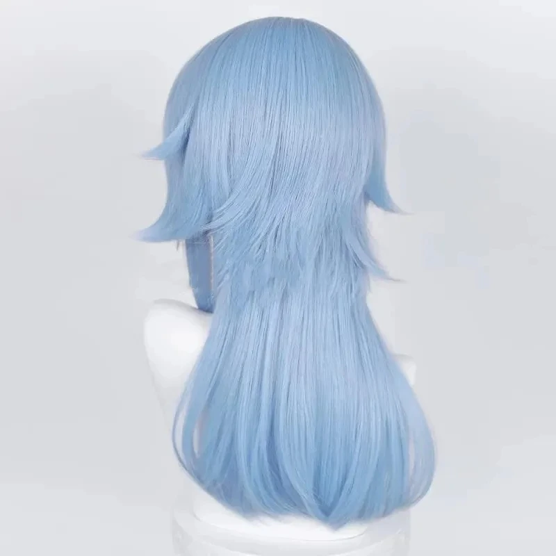 Game Genshin Impact Kamisato Ayato Cosplay Wig Blue Long Hair Heat Resistant Synthetic Halloween Party Accessories Props