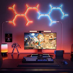 Smart RGB Lamp WIFI APP Music Rhythm Control Splicing Ambient Quantum Lights LED Night Light for Game Room Bedroom Decoration