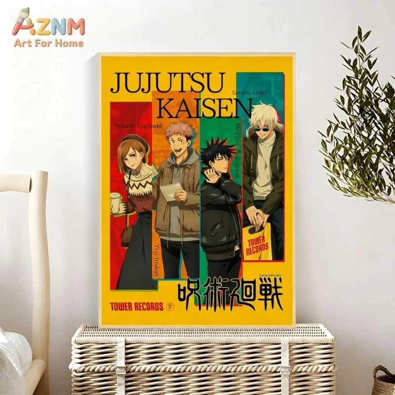 AZNM Jujutsu Kaisen Magazine Cover Canvas Poster Satoru Gojo Yuji Itadori Anime Wall Art Print Home Bedroom Decor Canvas Paintin