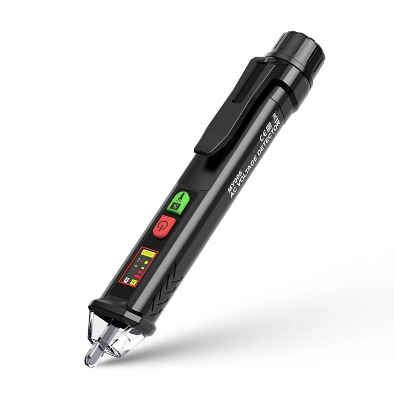 1 PCS Black Voltage Tester With LED Digital Display, Dual Range 12-1000V AC/48-1000V AC, Non-Contact Electrical Tester Pen