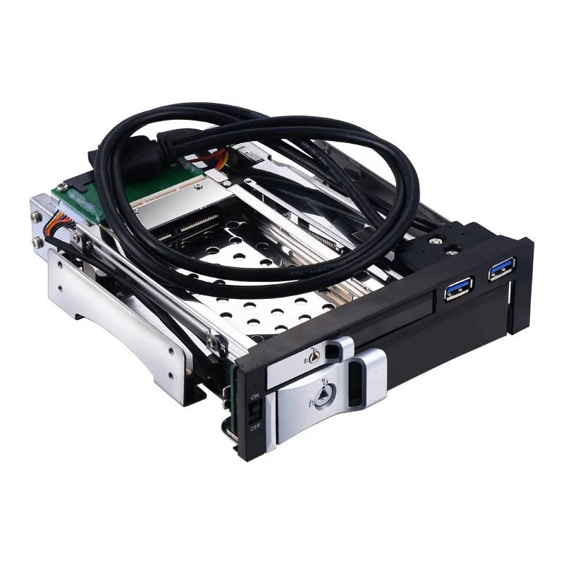 Imagem -06 - Polegadas Dual Bay Bandeja-less Sata Hdd Interno para 5.25in Optibay Mobile Rack com Interface Usb 2.5 Mais 3.5