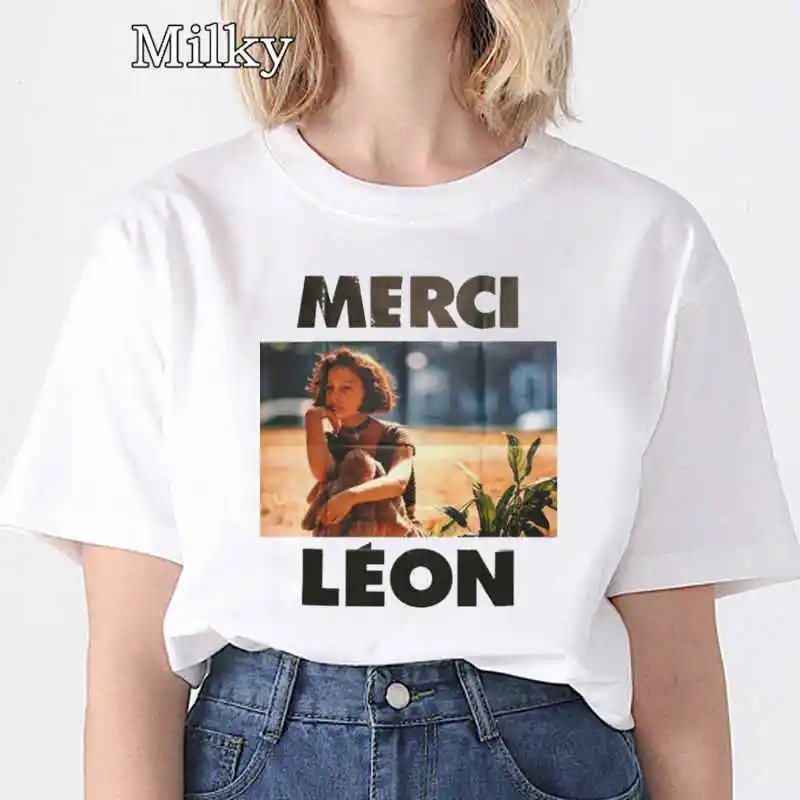 Camiseta con estampado de la película The Professional Leon Matilda para mujer, blusa informal de manga corta, ropa de calle de verano