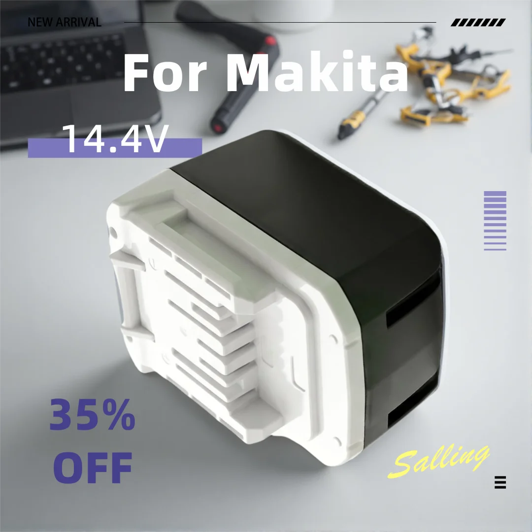 

Makita 14.4V 6.0Ah Lithium Battery BL1415G for DF347D HP347D JV143D MT070 MT080 - Compatible with Multiple Tools