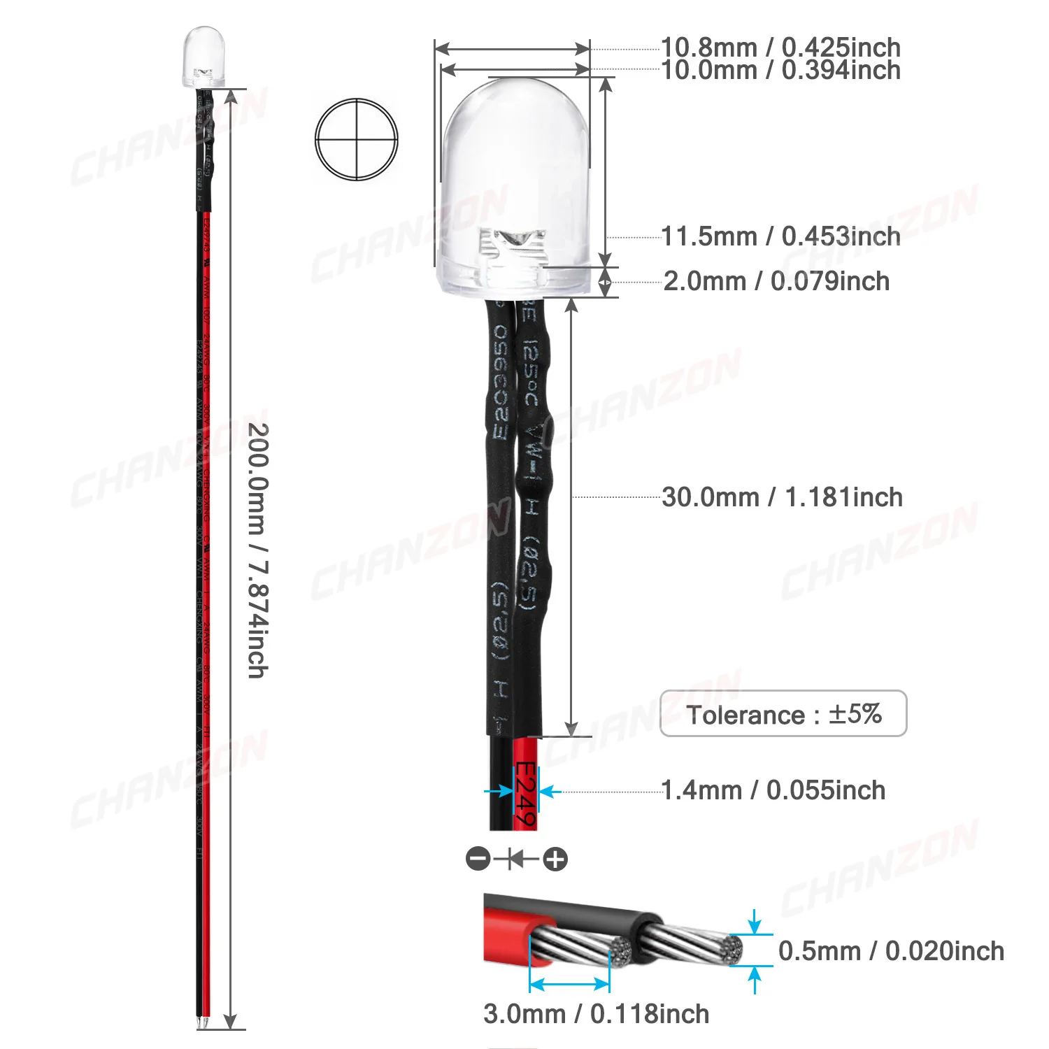 10 Stück 10 mm 12 V vorverdrahtete LED-Diode 5 V 6 V 9 V Lichtperlen weiß rot grün blau gelb helles emittierendes vorverdrahtetes Kabel DIY-Lampe