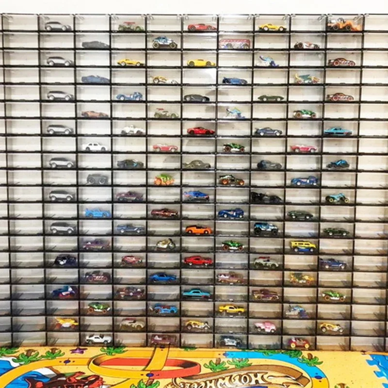 Original Hot Wheels Storage Box Toy Car Plastic Diecast 1/64 Hotwheels Model Car Collection Boys Toy for Children Birthday Gift