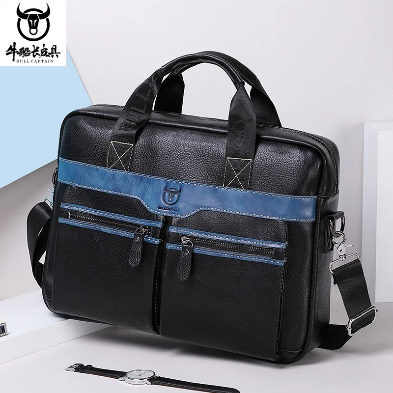

Briefcase Men's leather business large capacity file top layer cowhide portable travel computer bag