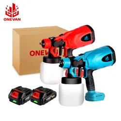 ONEVAN 800ml Electric Spray Gun Power Home Cordless Electric Paint Sprayer Rechargeable Adjustbale Knob For Makita 18V Battery