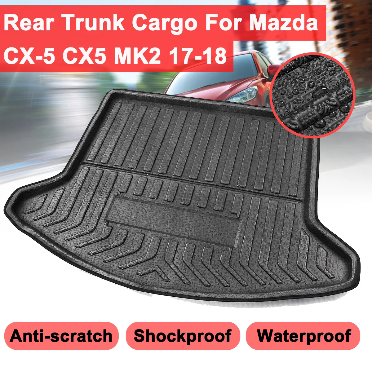 Revestimiento para maletero trasero de coche, accesorios de estilo Interior, alfombrilla impermeable a prueba de golpes, para Mazda CX-5, CX5, MK2, 2017, 2018