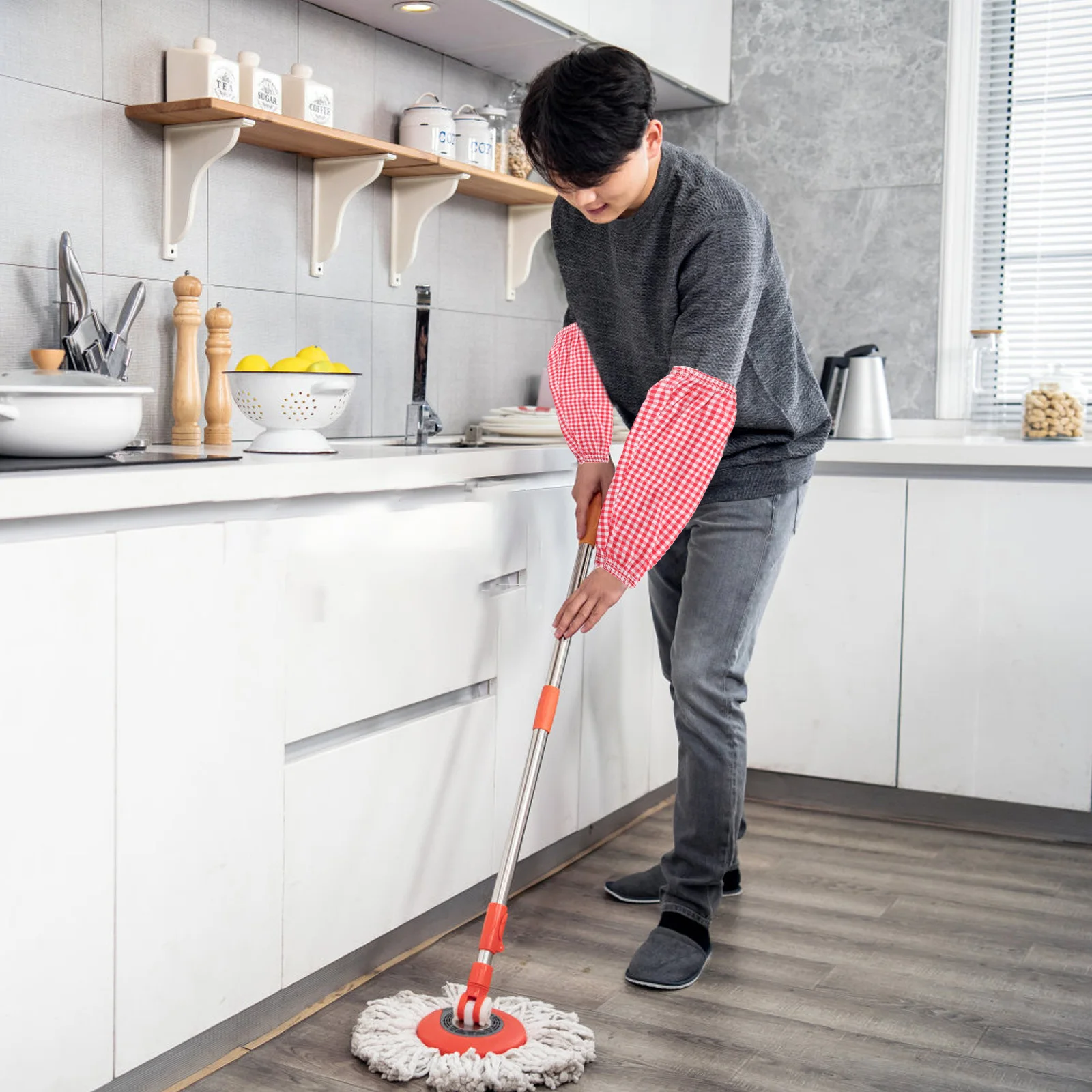 3쌍 작업용 오버슬리브, 세탁 가능한 팔 보호대, 요리, 청소, 페인팅, 정원 가꾸기, 노동자, 여성, 학생, 일상 착용용