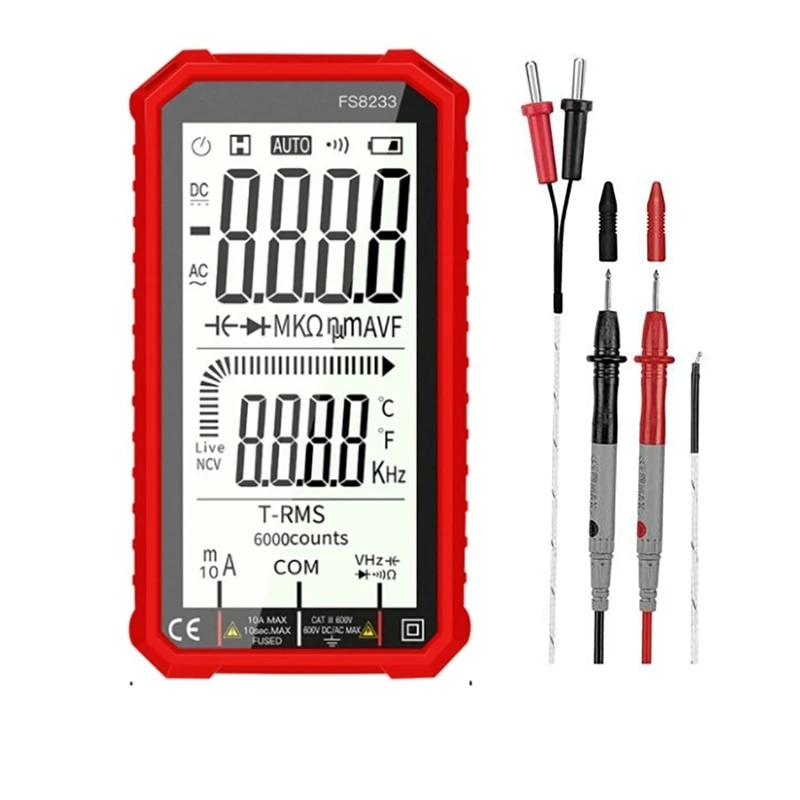 Digital Multimeter Tester, Large Screen Multi Meter Electric Tester, 6000 Counts TRMS Autoranging Amp Volt Meter Voltage