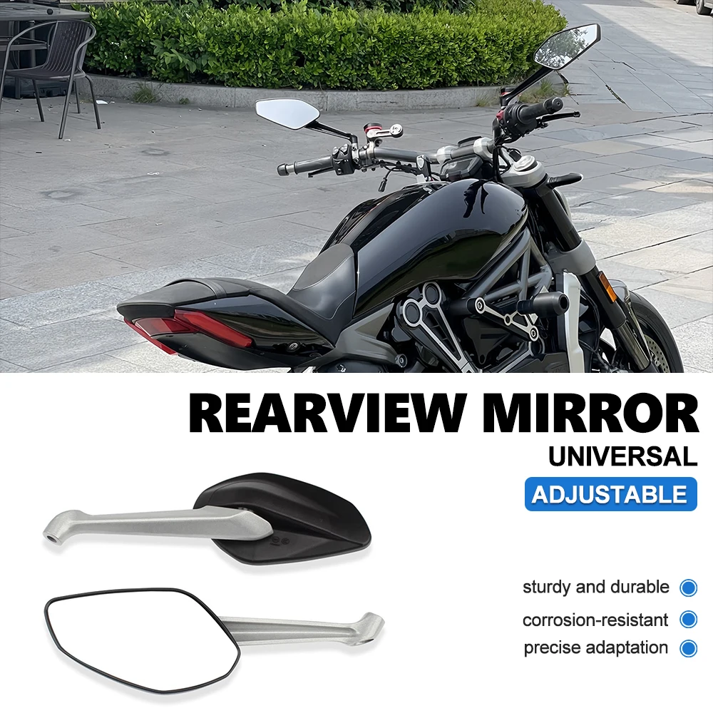 For Ducati Diavel Carbon 2014-2017 Monster 1200 R XDiavel 2016-2019 1200 FL 2008 Motorcycle Handlebar Bar Mirrors Clear Aluminum