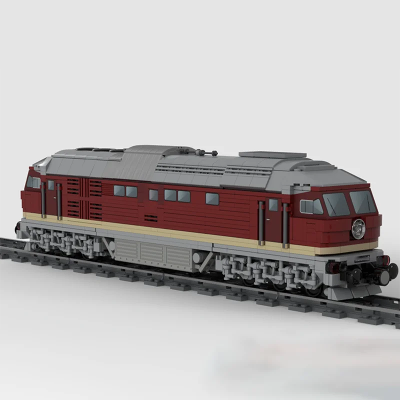 MOC Railway BR132 (version 1) Red Diesel Locomotive Building Blocks Assembly Model Bricks Display Creative Children Toys Gifts