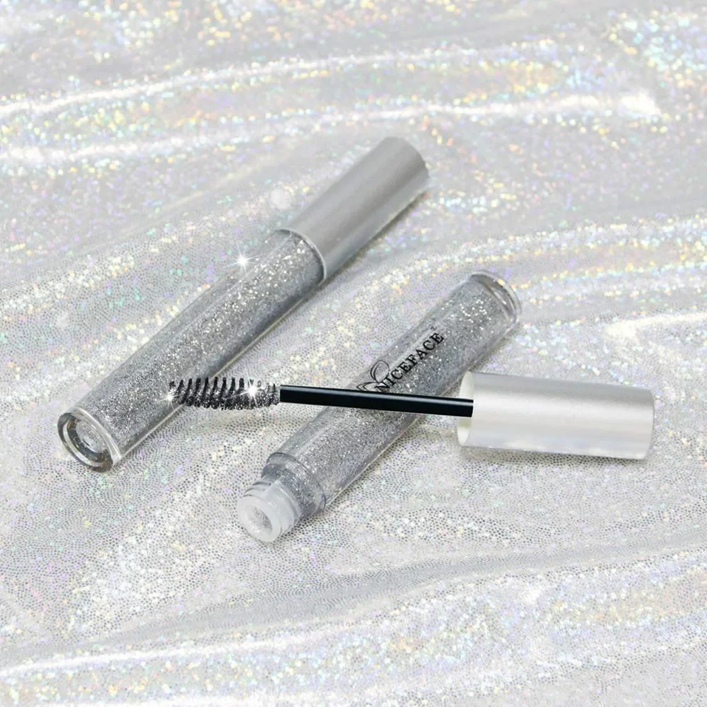 Mascara scintillant pour les grands yeux, diamant scintillant, maquillage argenté, flash, brillant, cils, gel de curling, maquillage, cils, brosse