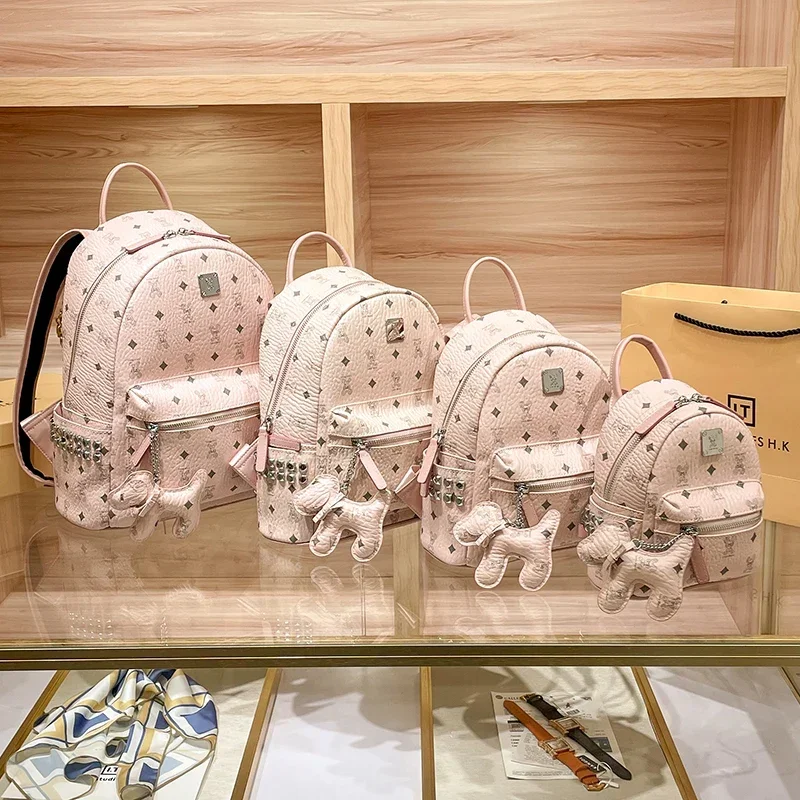 Sac à dos en cuir 2025, nouvelle mode printemps et été, niche haut de gamme rose, sac à dos de voyage de grande capacité