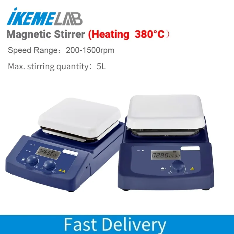 

IKEME LCD Digital Magnetic Stirrer Hotplate Stirrer Max Temperature 380°C 5L Adjustable Speed Stirrer