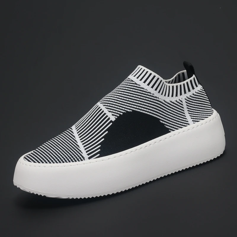 

Fly weaving cloth thick sole increase one foot foot low top board shoes tide brand leisure all match breathable men's shoes