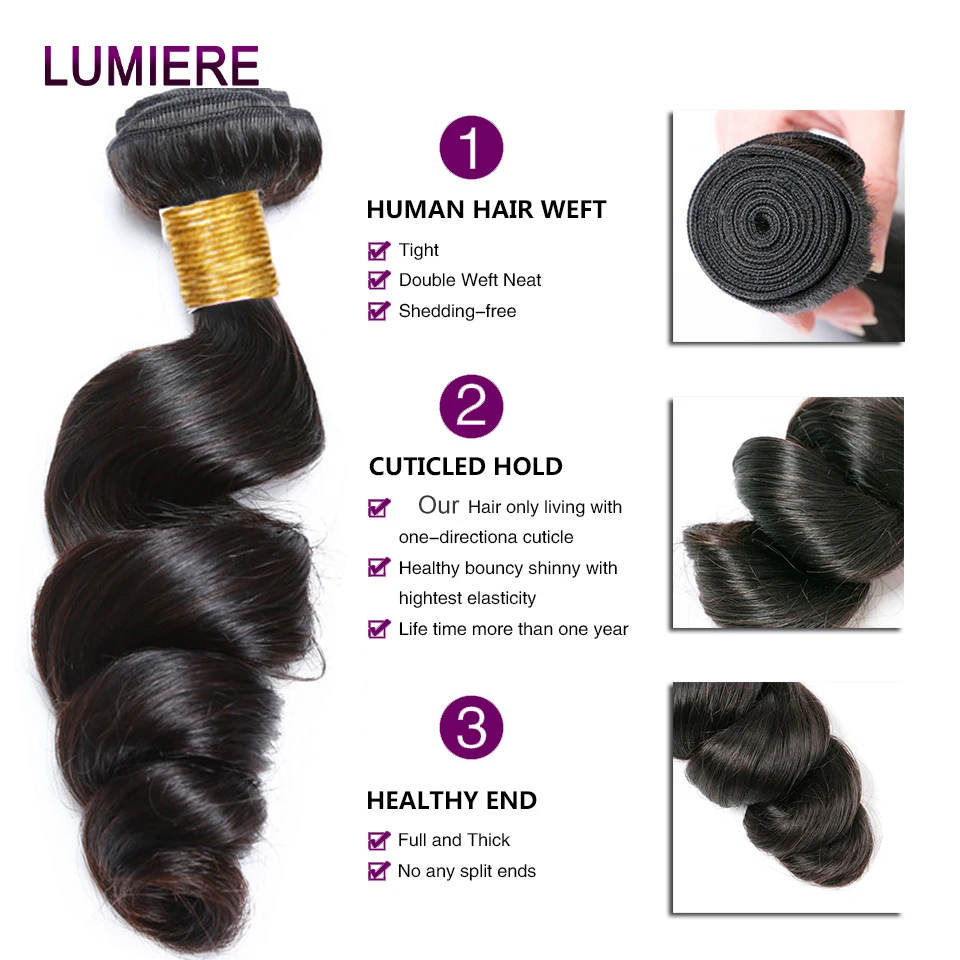 8-40 Inchs Loose Wave Bundles Brazilian Human Hair Weave Bundles 1/3/4 Bundles Deal Top Quality Human Hair Extensions Wholeasle