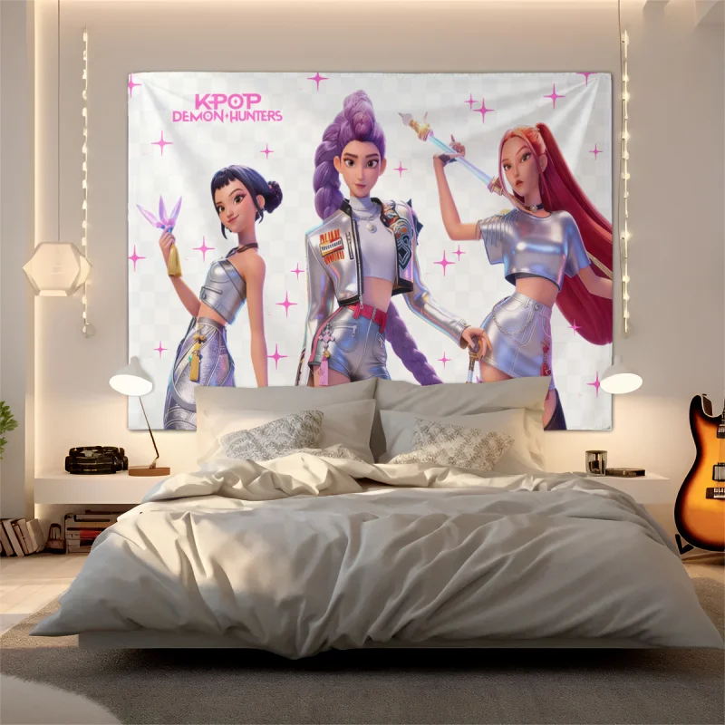 Hasbro Kpop Wandteppich Banner Anime Girl Group Wandbehang Party-Hintergrund Fotokabinen-Hintergrund Ästhetische Raumdekoration für Teenager