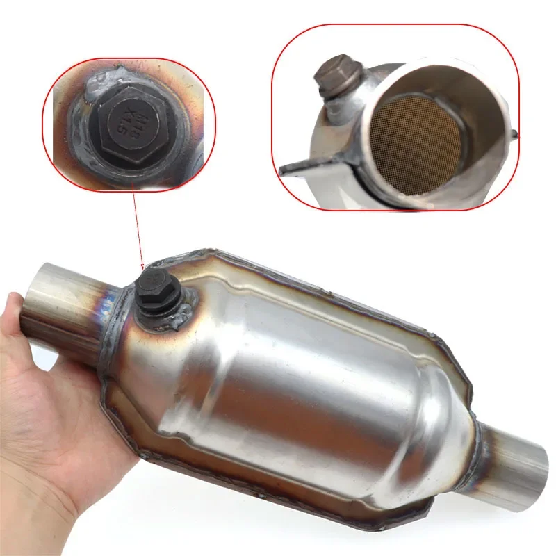 2inch EURO 1 Universal Catalytic Converter High Flow Stainless  Inlet Outlet High Flow With 400 Cells Ceramic Catalyst