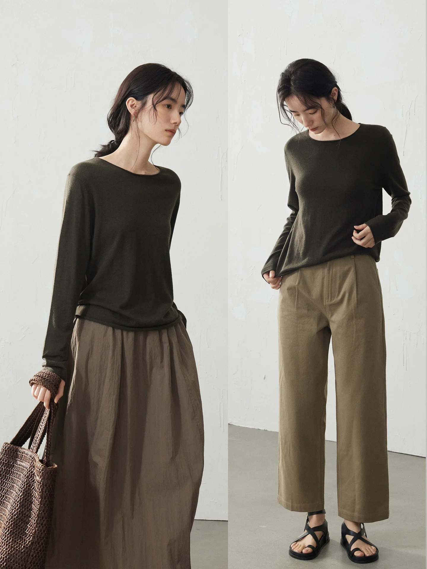 

Высококачественный женский вязаный свитер с длинным рукавом и круглым вырезом, свободного кроя, из чистого хлопка, осенняя новинка Nomumad