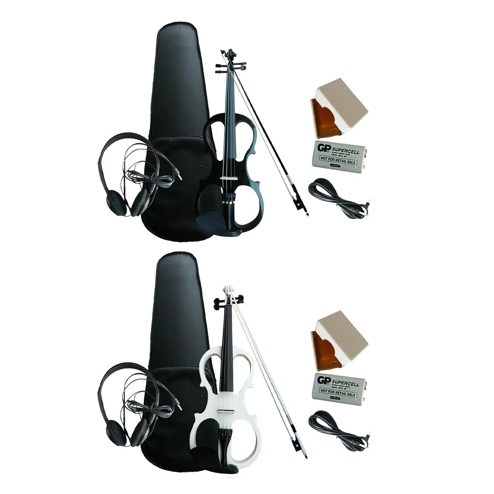 Electric Violin 4/4 with Carrying Case and Accessories Acoustic Silent Electric Violin for Beginner Violin Lover Performance