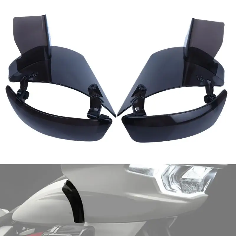 Motorcycle Adjustable Side Wind Deflector Tinted Windproof Noise Reduction Shield Fit 2023-2026 Touring Bike
