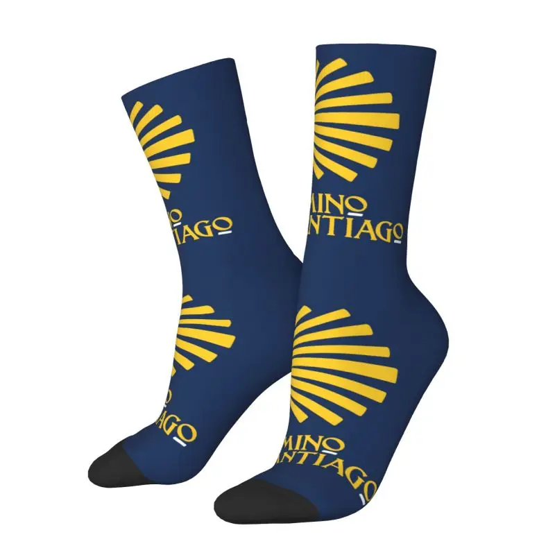 Custom Fun Men's Camino De Santiago De Compostela Shell Saint Dress Socks Unisex Warm Breathbale 3D Printing Crew Socks