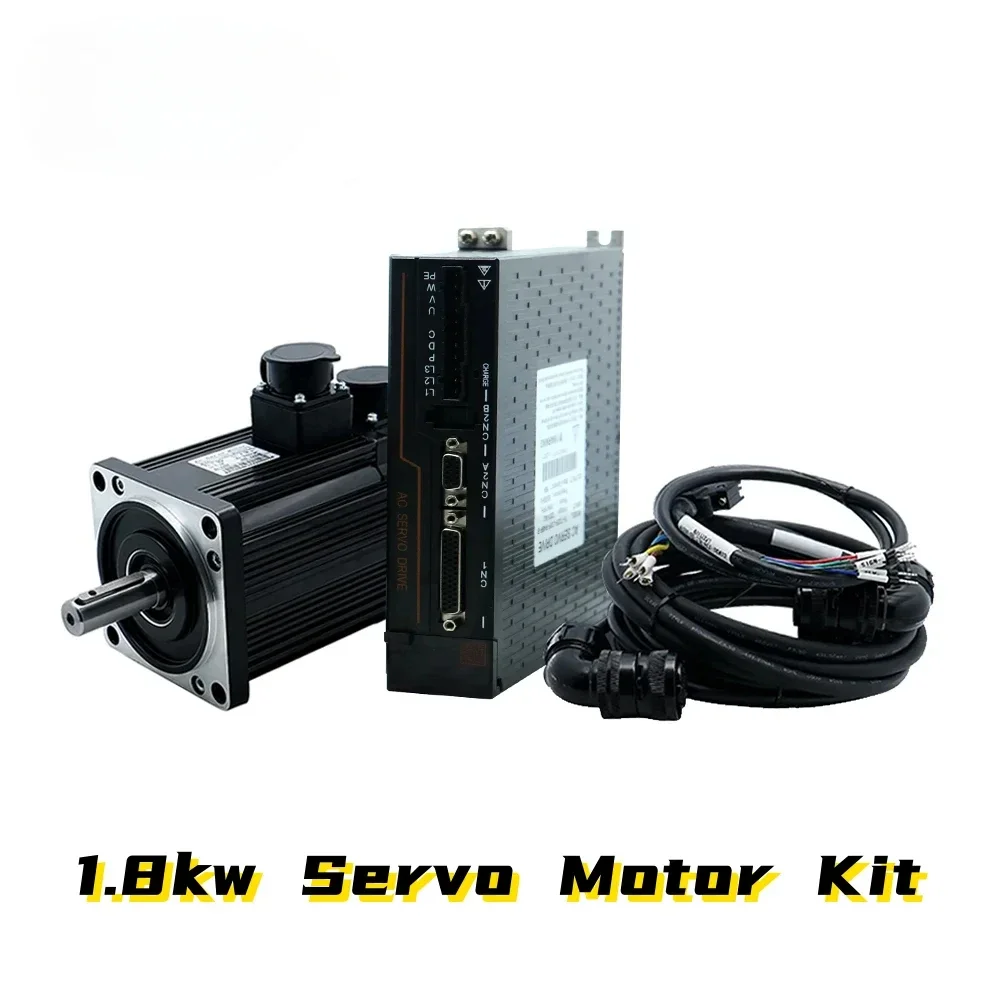 HLTNC 110ST-M06030 With T3DF RS485 Driver 1.8KW 220V AC Servo Motor Kit High-precision 3000 RPM 6Nm Torque CNC Machine