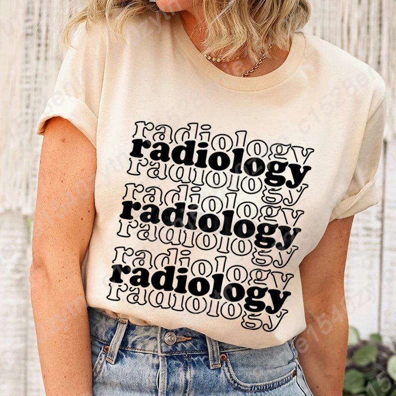 Radiology Graphic T-shirts For Women Summer Hot Selling Tee Shirt Fashion Short Sleeve Round Neck Tops Solid Color T Shirts Tops