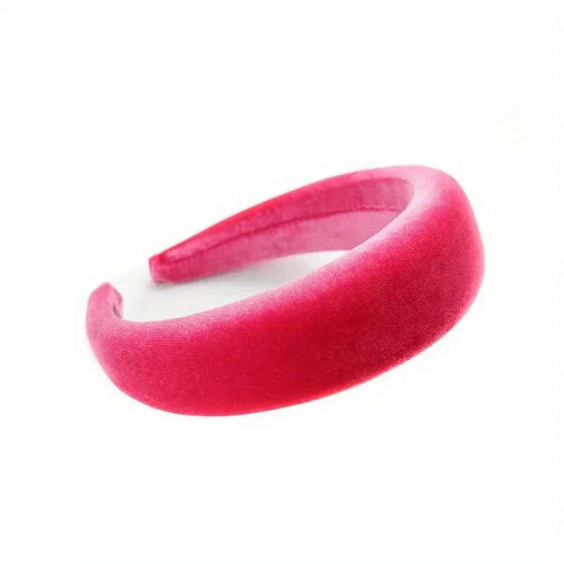 

New Padded Headbands For Women Wide Velvet Bezel Hair Band Hair Hoop Girls Sponge Thick Solid Color Hair Accessories Headwear