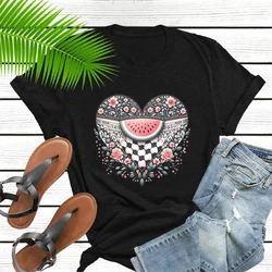 Love Heart Watermelon Graphic t-Shirt estetica Fruit Shirt camicie per i diritti umani t-Shirt di protesta Unisex top a maniche corte