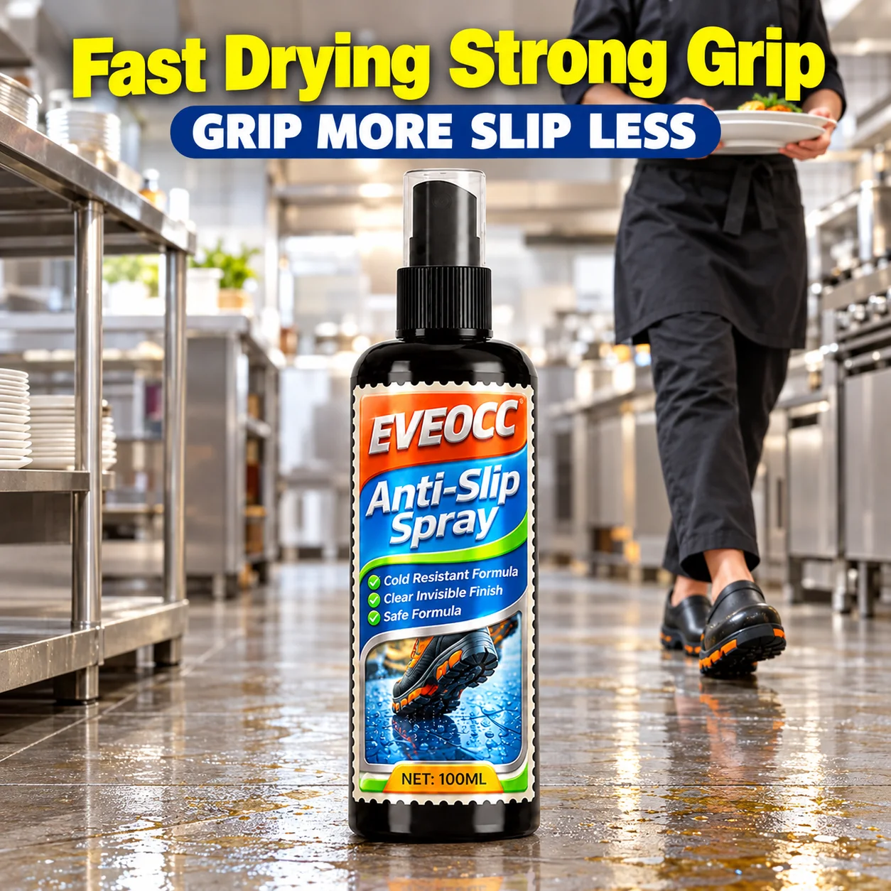 100ml Shoe Anti-Slip Spray Instant Grip Enhancer for Wet Floor Anti Slip Sole Treatment