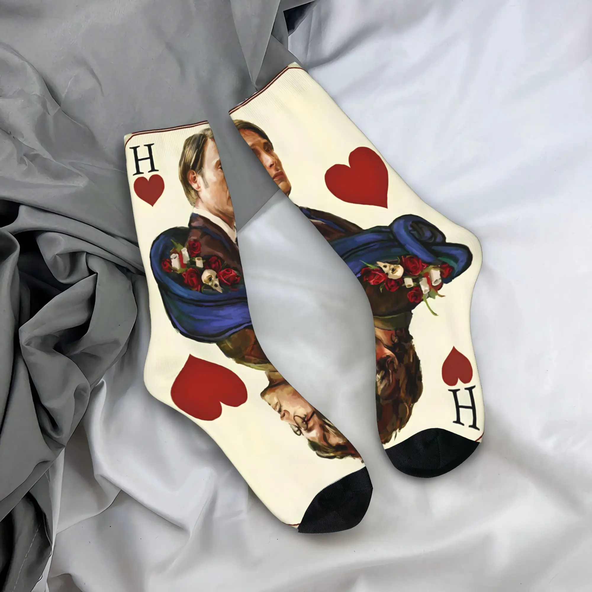 Couple Socks Horror Hannibals  Stockings Autumn Kawaii Medium Soft Socks Graphic Running Sports Anti-Slip Socks