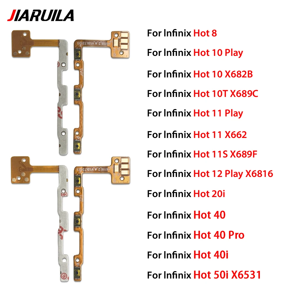 Power On Off Volume Side Button Key Flex Cable Replacement Parts For Infinix Hot 8 10 Play 11 11s 12 20i 40 Pro 40i 50i X6531