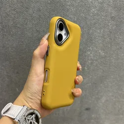 HOCE Leather Texture Phone Case For iPhone 16 Pro Max 15 Pro 14 13 12 Solid Color Frosted Thickened Non-slip Silicone Back Cover