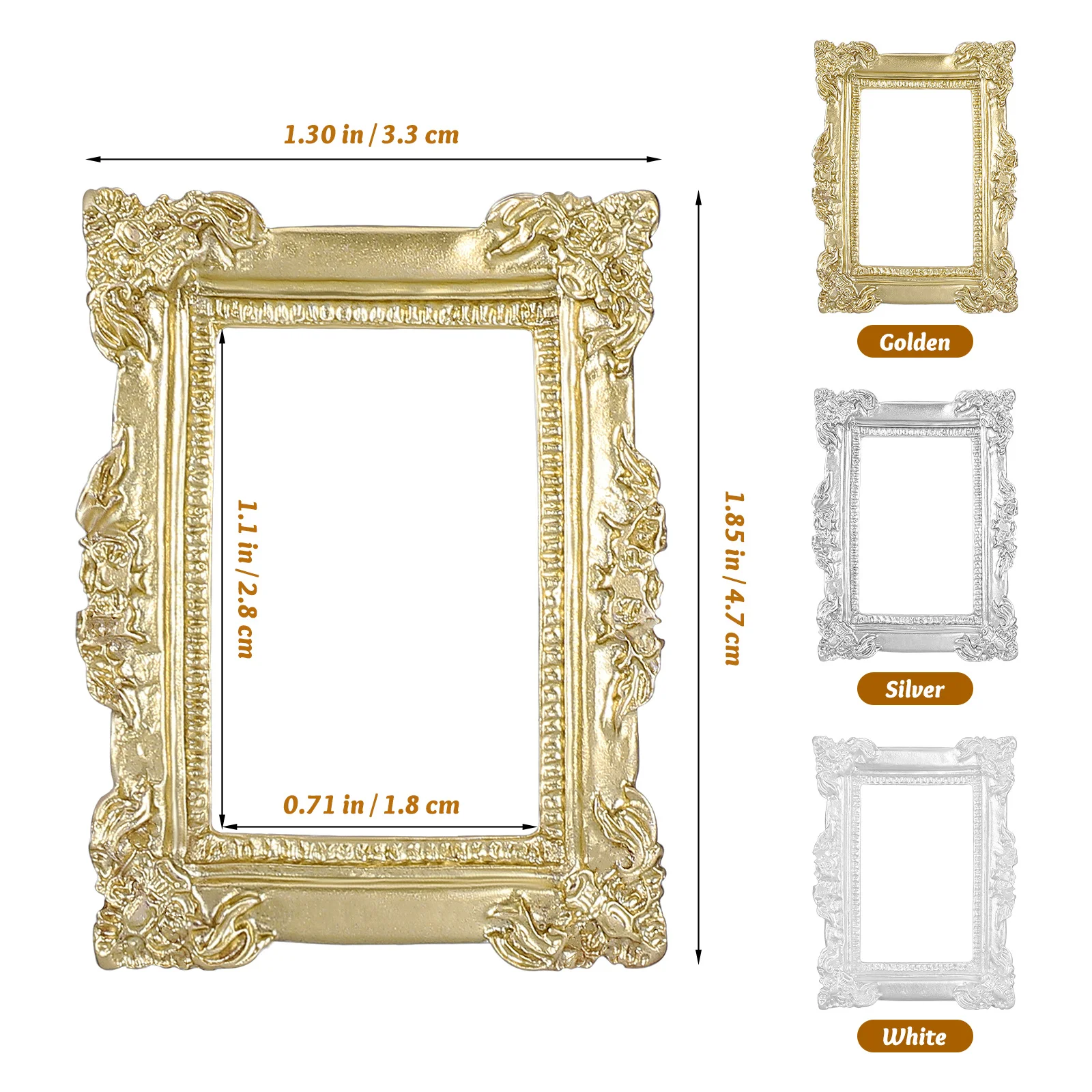 6 Pezzi Mini Cornici Vintage in Resina per Progetti Fai-da-Te, Decorazioni per Cornici Fotografiche, Mini Accessori per Foto