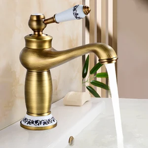 Mixer tap for cold and hot water sink, luxury basin bath tap, retro single handle, old bronze 12 Main Sales Tap Lavabo Luxury - №9