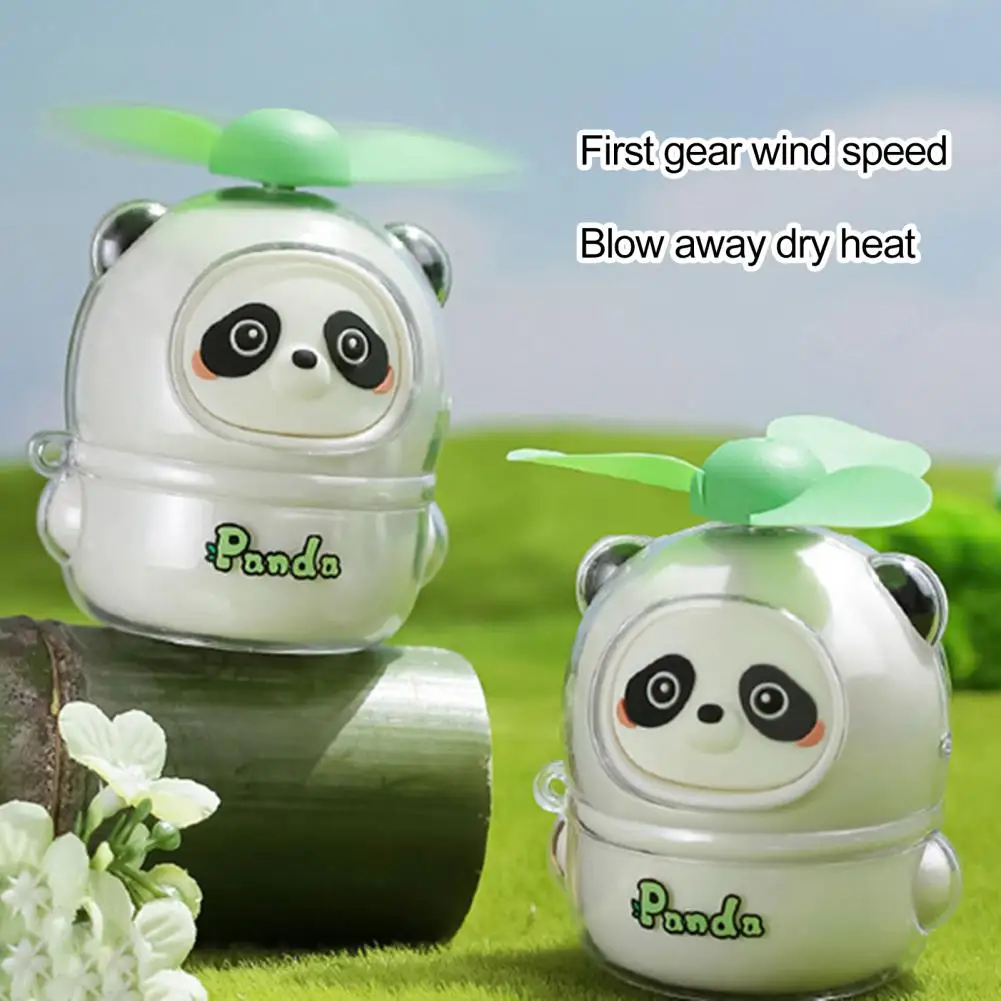 Handheld Fan Panda USB Rechargeable Portable Mini Fan Cartoon Electric Fan With Soft Blades Low-Noise Personal Pocket Fans