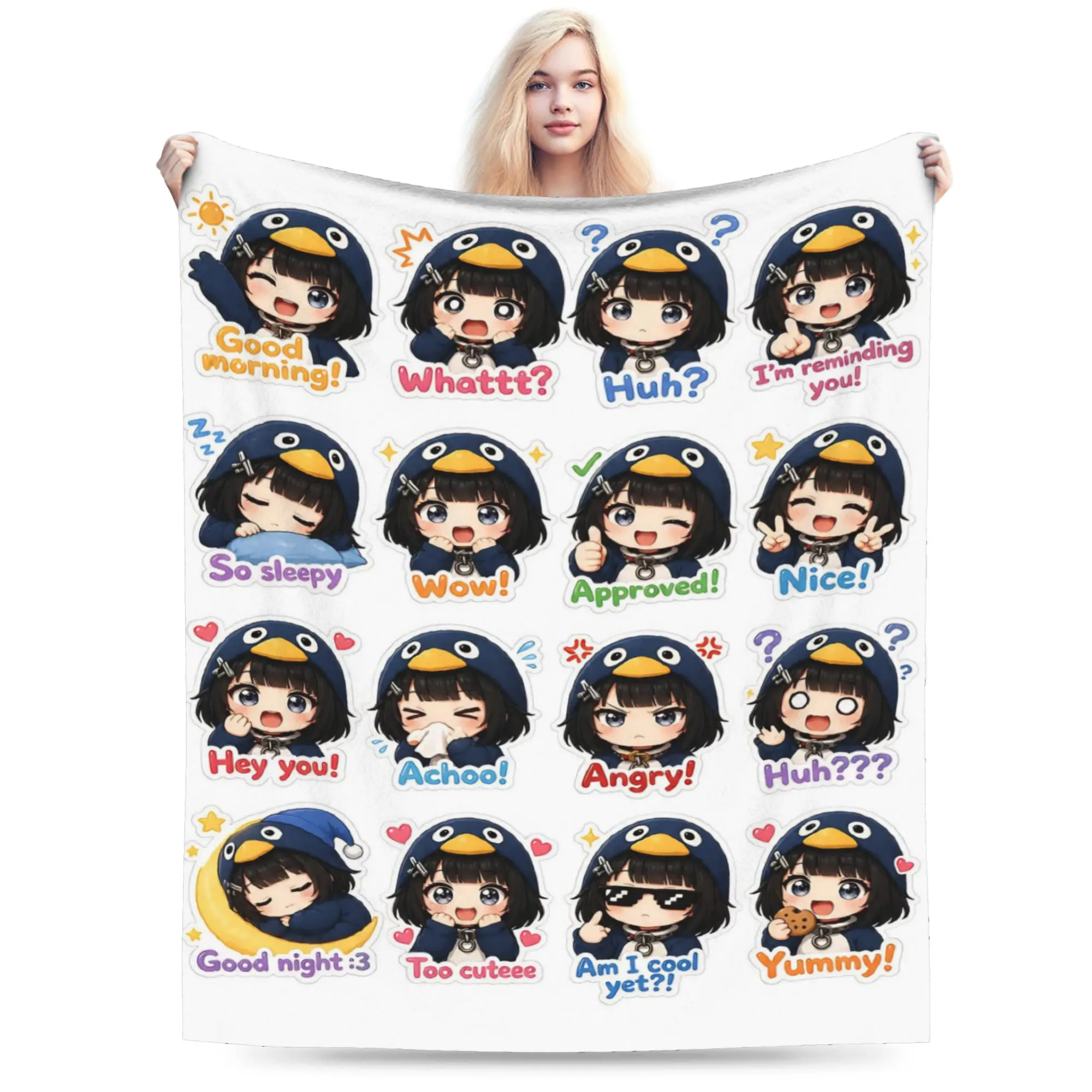 Gugu Gaga Penguin Blanket Super Soft Coral Fleece Plush Cozy Gifts  Throw Blankets Plush Thin Quilt
