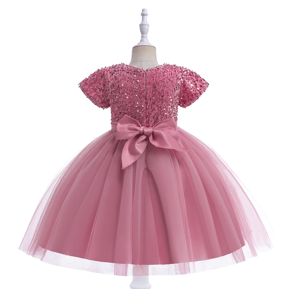 Sequin Girls Princess Party Dress Flower Kids Fluffy Wedding Dresses Children Birthday Formal New Gown For Girl Evening Vestidos