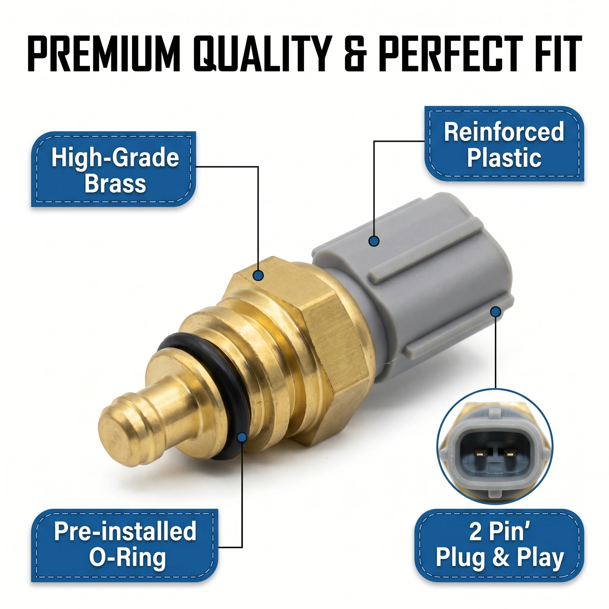 7M5112A648AA Engine Coolant Temperature Sensor for Ford Focus Fiesta Mondeo Kuga Ranger Mazda 3 5 6 Land Rover Freelander 2