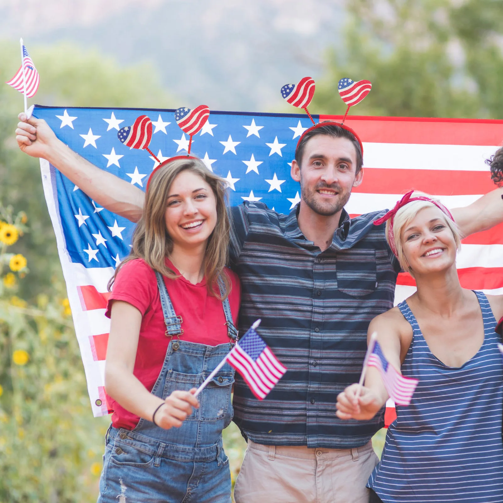 2 قطعة 4th من يوليو العصابات الشعر يوم الاستقلال الزخرفية Headbands حزب الشعر الأطواق مهرجان لوازم 4th من يوليو العصابات الشعر