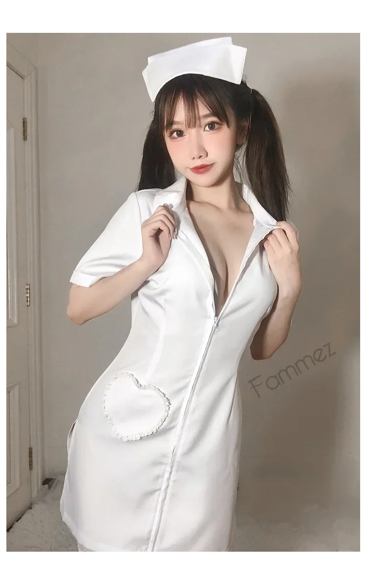 Uniforme de empregada sexy para Role-Playing e Cosplay, terno tentação para enfermeira, uniforme bonito e doce, tamanho grande
