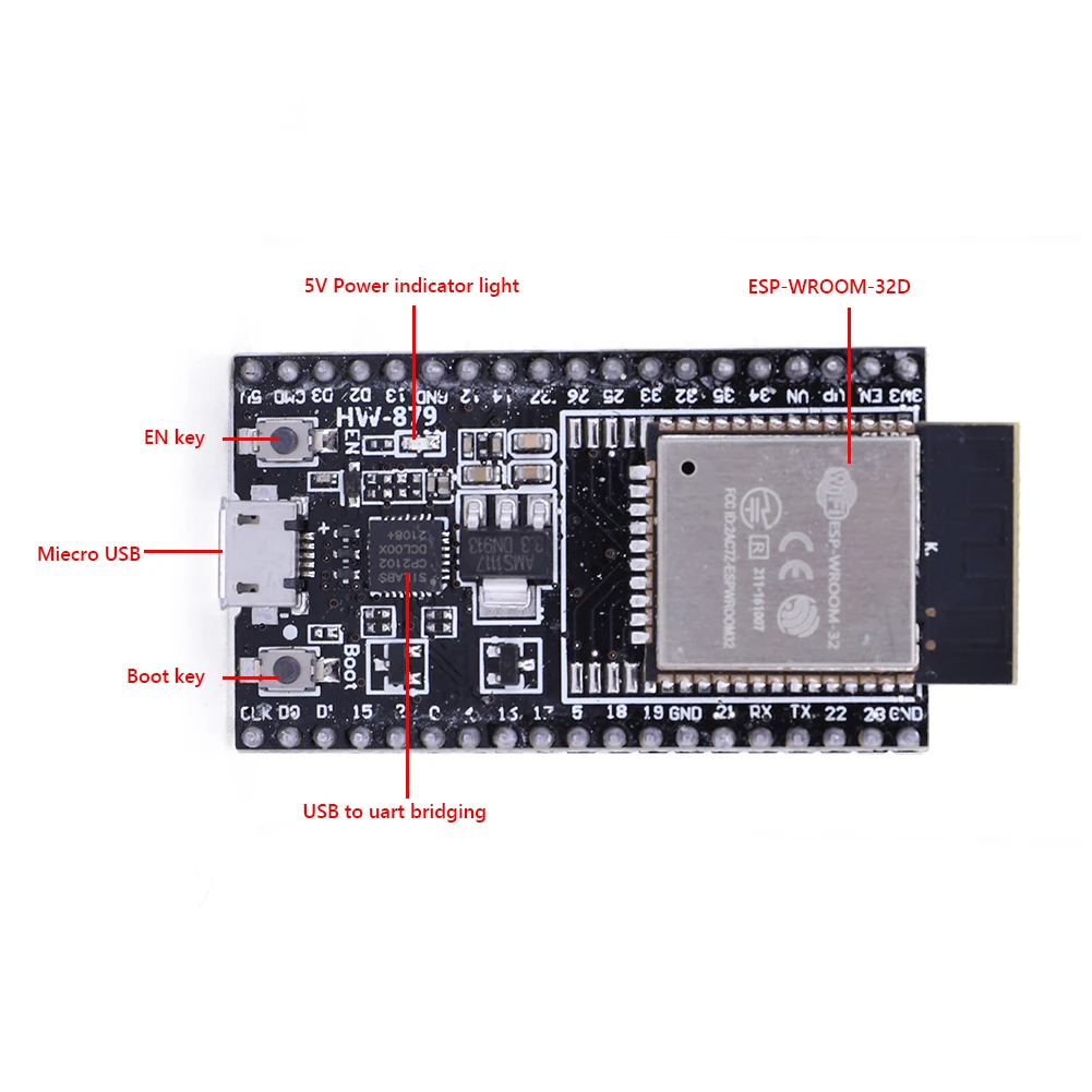 ESP32-DevKitC Core Board P2102 Chip driver WiFi Bluetooth compatibile USB5V 3.3V/5V Alimentatore indotto Modulo elettronico 500mA