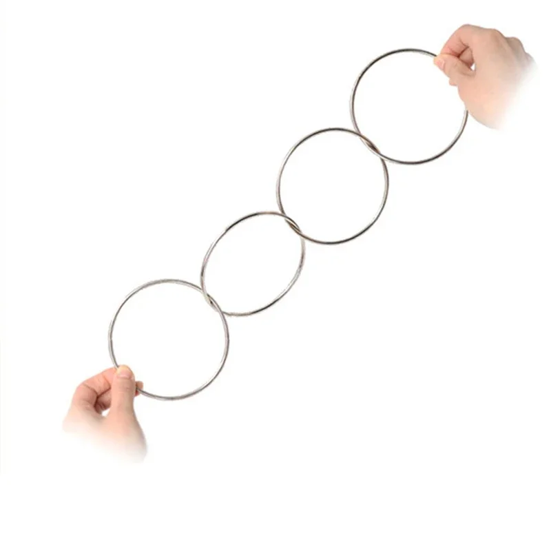 4pcs Magic Toy Metal Rings Classic Linking Iron Hoops Fun Magic Trick Playing Props Toys Tools Close-up Magic Tools Supplies