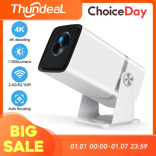 ThundeaL 4K Proyector Full HD FHD TD80W Android WiFi 3D Cine en casa TD80 Proyector de haz portátil Reunión Video Película PK HY320