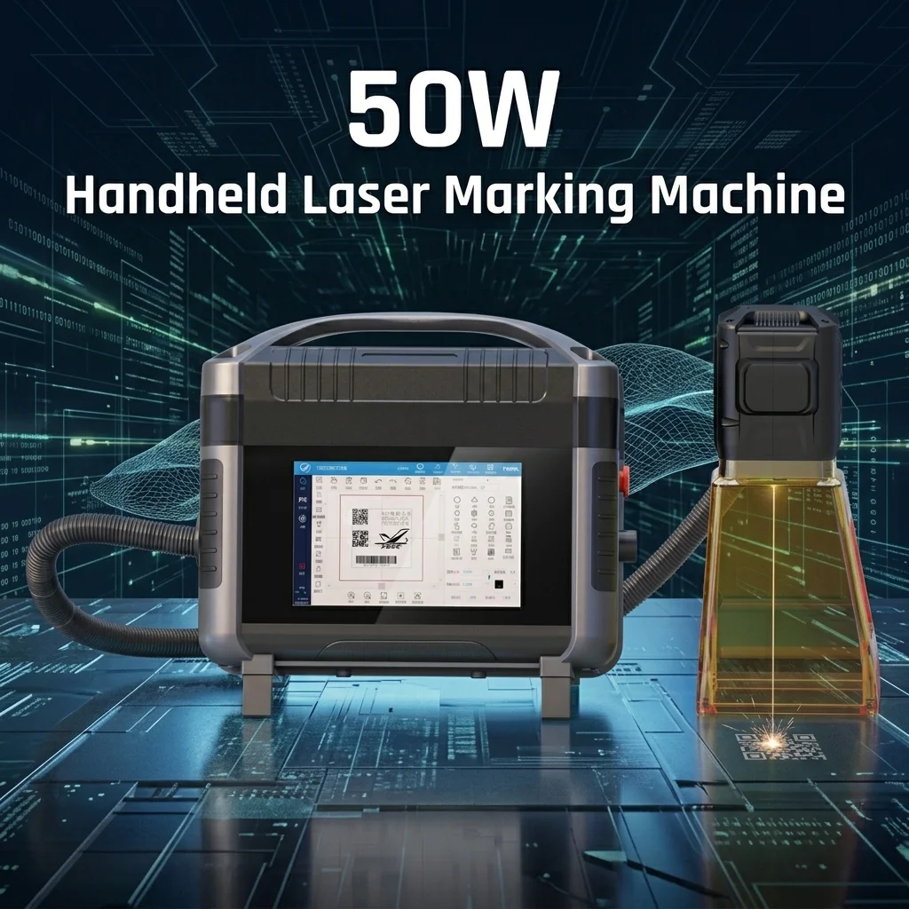 50W handheld small marking machine, can easily adjust the focal length, for engraving on acrylic, rubber, metal, stainless