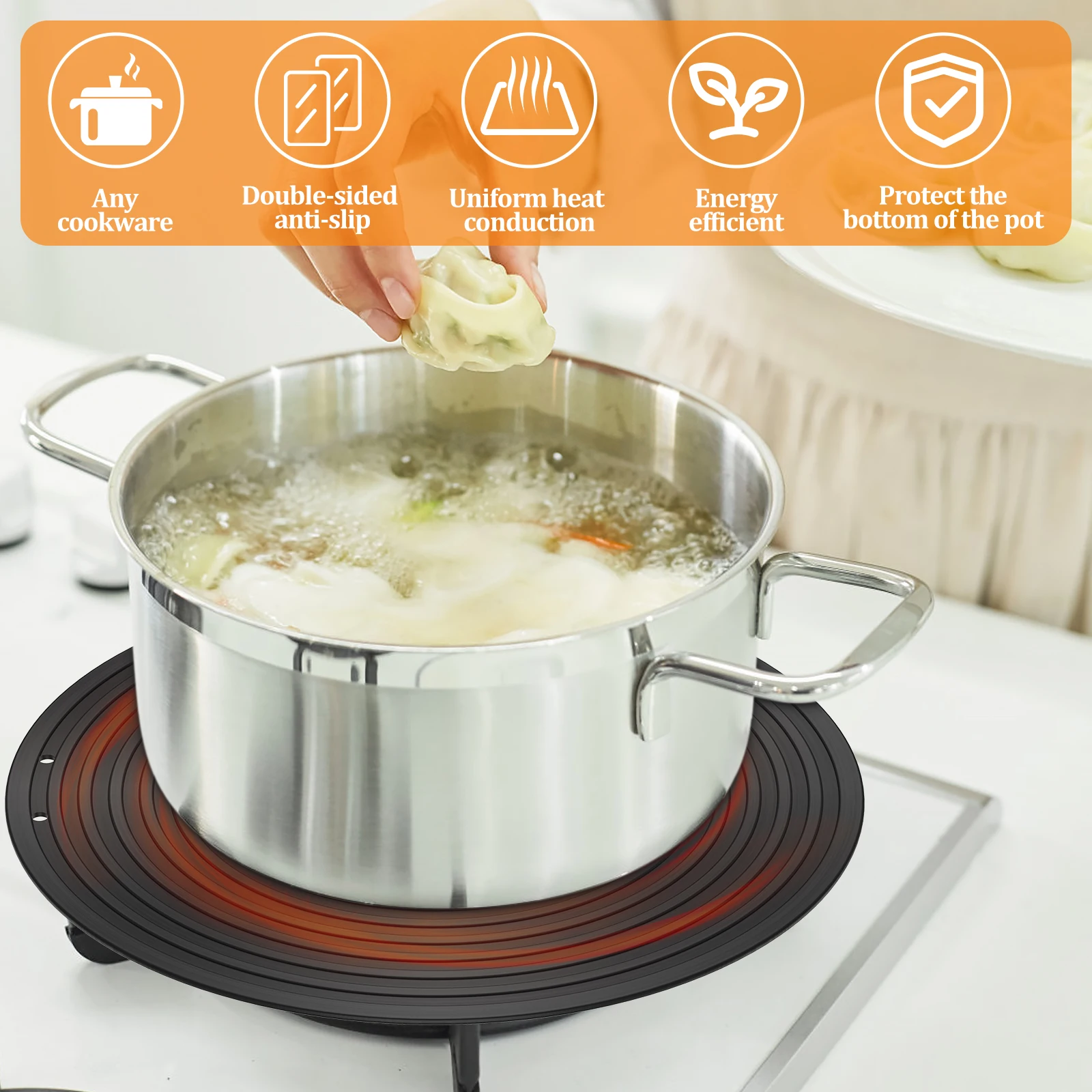 Aluminum Alloy Heat Diffuser Plate Food Defrosting Tray Kitchen Flame Guard Simmer Plates Double Sided Non Slip Converter Plate