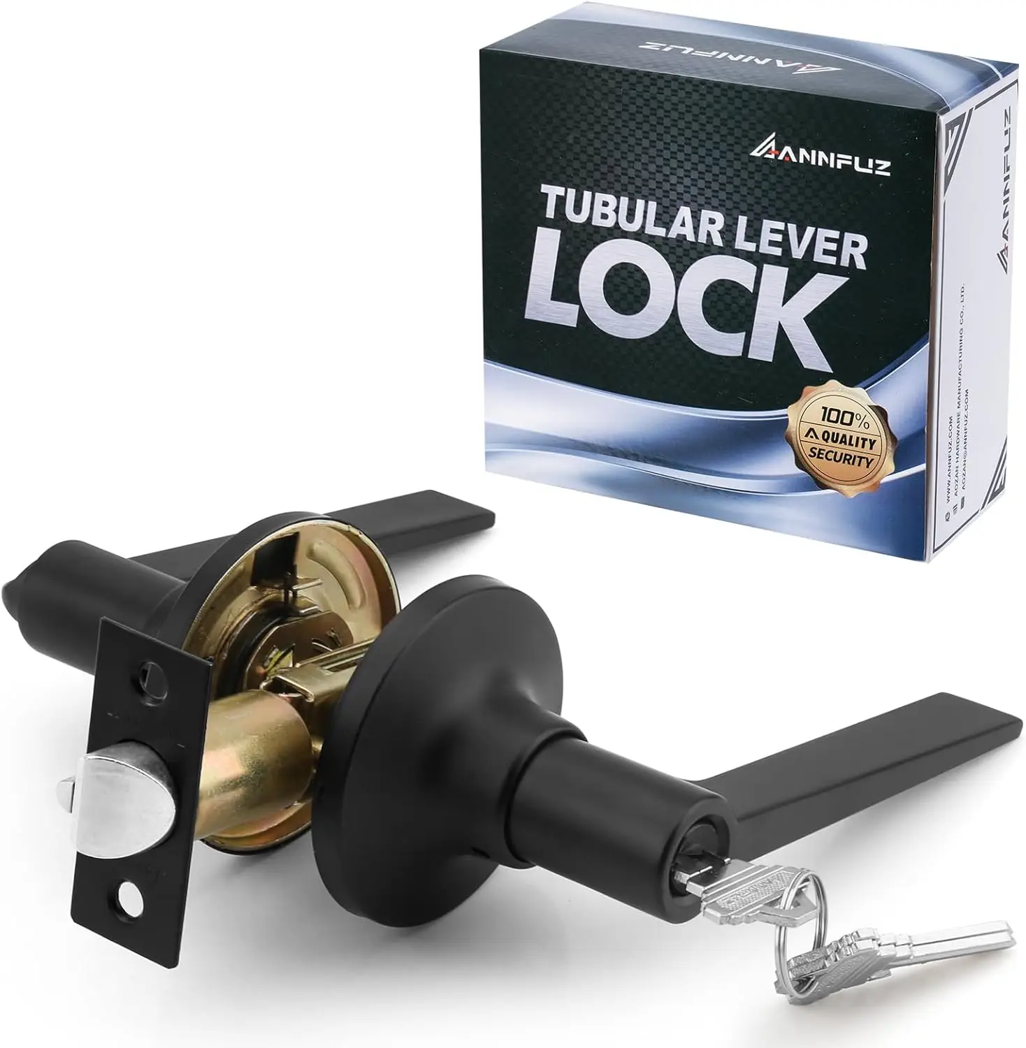 

Дверной замок-ручка с ключами, поворотный, для межкомнатных дверей, матовый черный